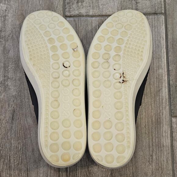 ECCO Soft 7 Woven Leather Slip On Sneakers Women 39 US 8 - 8.5 Black Casual - Picture 12 of 12